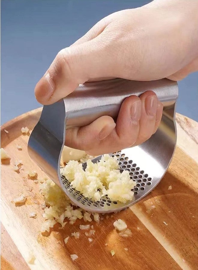 NILICAN Garlic press kitchen tool garlic peeler professional ginger crusher ergonomic labor-saving crusher garlic press rocker stainless steel - Image 2