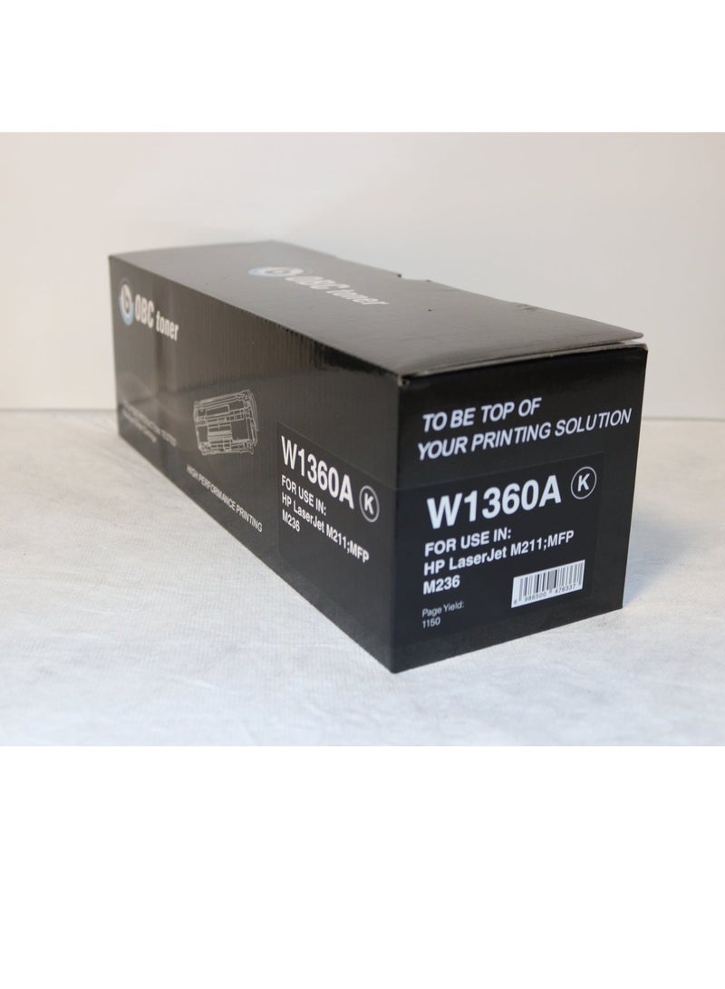 OBC Compatible OBC black laser toner cartridge with chip replacement for HP 136A W1360A. Prints up to 1150 pages in high quality. - Image 2
