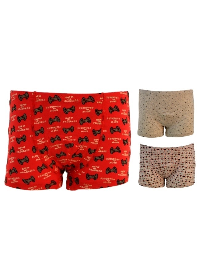 JOANNA JOANNA 970133 Boy's Multiple Design Boxer Shorts 3-Pack Underwear, Multicolor  - Image 1