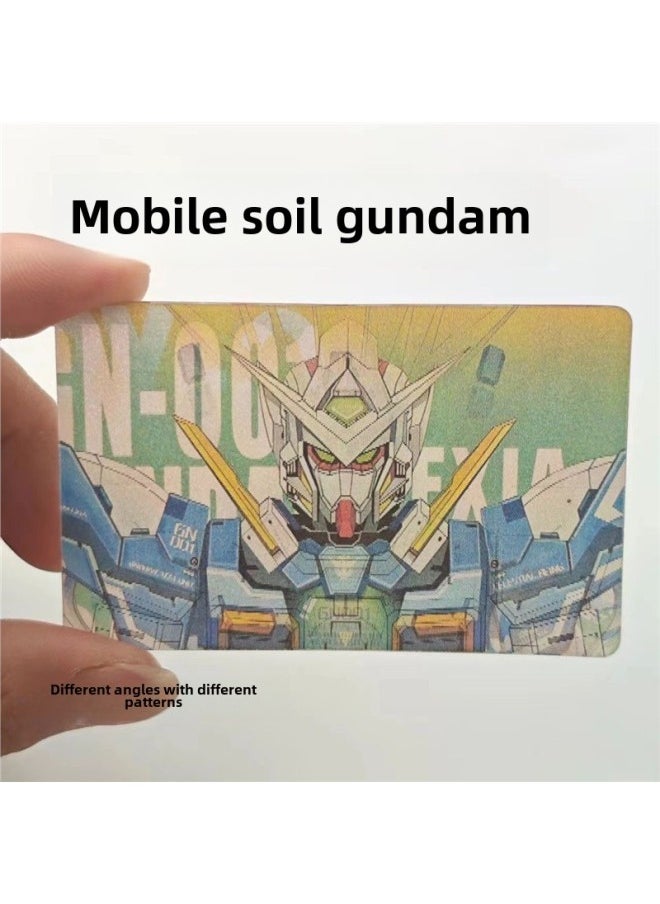 Generic - Mobile Suit Gundam Grating Card 3-inch Small Card Postcard High Color Mecha Change To Send Gifts To Friends-Color:Gundam Grating Cards With 10 Different Angles/different Patterns-Specifications:Standard - Image 1