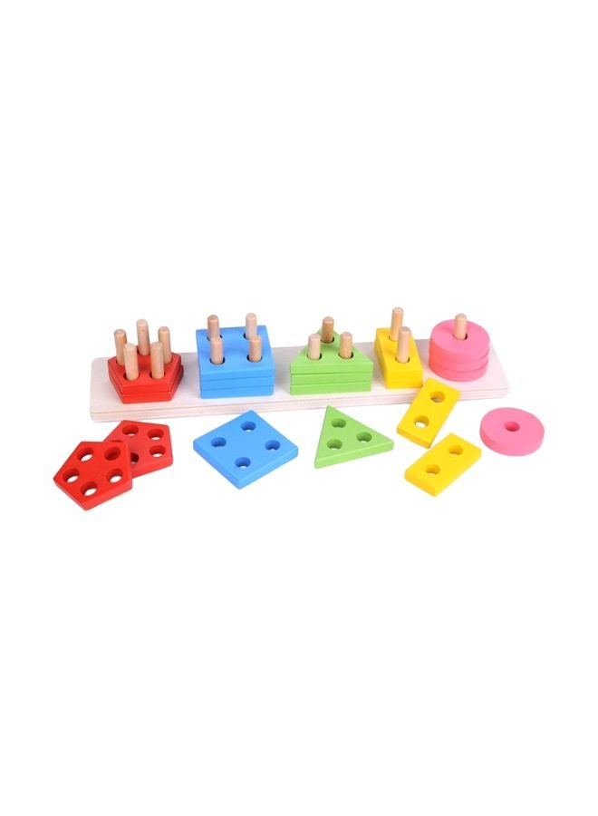 GRIZZLY Wooden Geometric 5 Column Shape Sorters - Image 3
