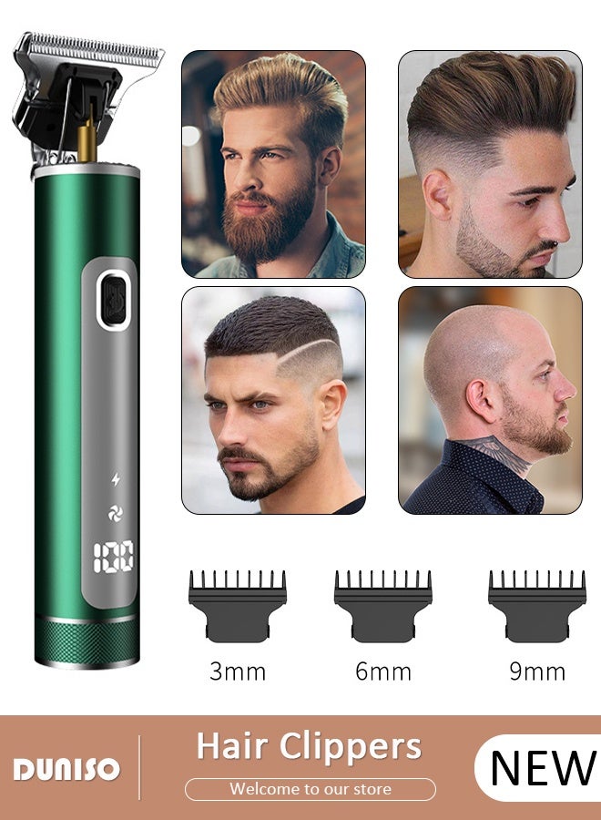 DUNISO Smart Hair Clippers Electric with 3 Kinds of Positioning Combs Turbo Motor Hair Cutting Kit Pro Mens Clippers for LED Display Cordless Rechargeable Hair Trimmer Set Professional Barbers Grooming Kit  - Image 1