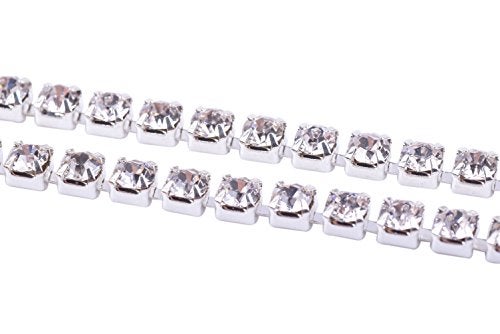 KAOYOO 5 Yards 5MM Crystal Rhinestone Close Chain Trim for Sewing Crafts,DIY Decoration - Image 2