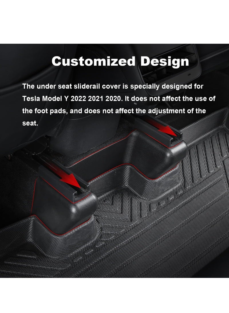 Y&D Fit Tesla Model Y Seat Slide Rail Cover Pad Protector Under Track Anti-Kick Scuff Plates Wrap Kit Accessories(7 Pcs)  - Image 3