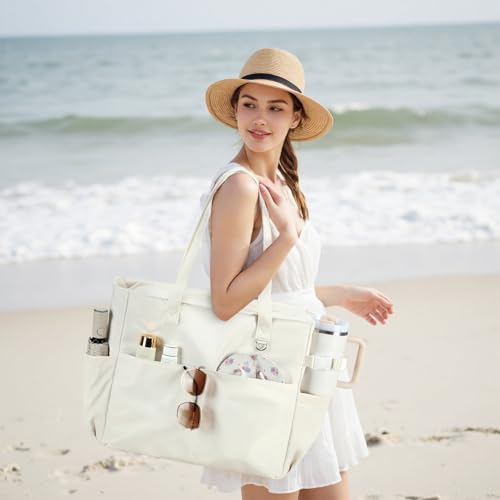 Bluboon Waterproof Beach Tote Pool Bags for Women Ladies Extra Large Carry On Bag With Wet Compartment Fit 40oz Tumbler Holder Gym Travel Bag for Cruise Vacation Weekend Trips - Image 3