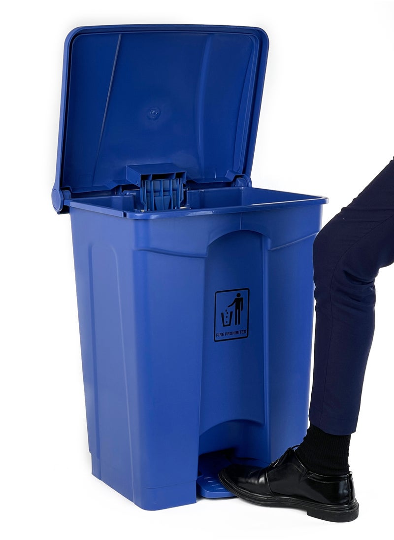 Generic Step Trash Bin | Plastic Matte Finish | Functional Waste & Garbage Waste Bin | Suitable For Homes, Villas, Large Areas & Communal Spaces | Blue | 68 Liters  - Image 3