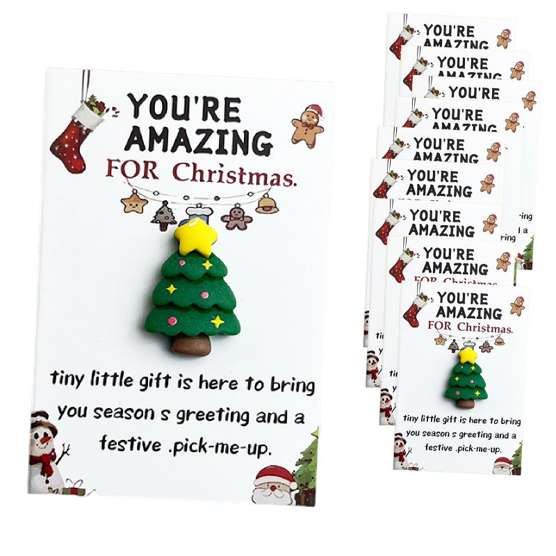 Christmas Pocket Emotional Hug, 10PCS Little Pocket Hug Cards, Emotional Support Tokens for Coworkers, Staff & Friends, Holiday Appreciation Presents (Christmas Tree) - Image 1