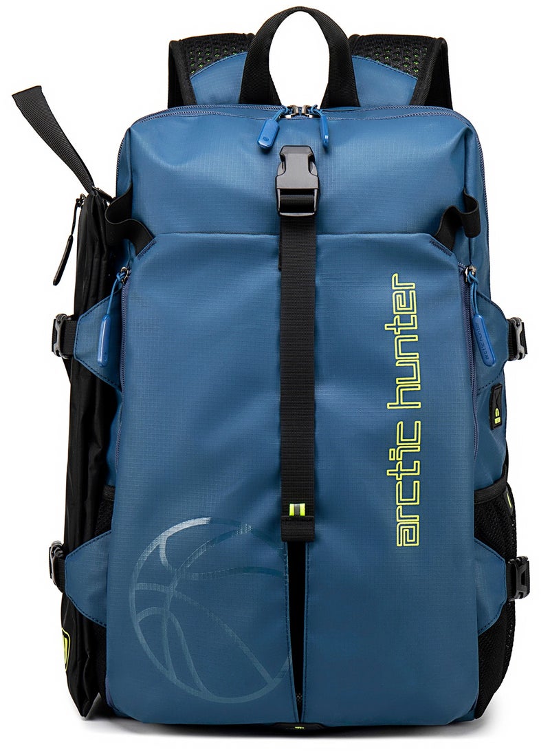 ARCTIC HUNTER Durable Gym Sports Backpack Water Resistant 18.5 Inch Casual Daypack with Luggage Trolley Carry Belt and Built in USB Jack for Men B00391-XD Blue  - Image 2