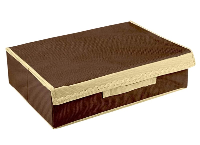 Kuber Industries Kuber Industries Multipurposes Non Woven Drawer Organizer/Foldable Storage Box (Brown)  - Image 3
