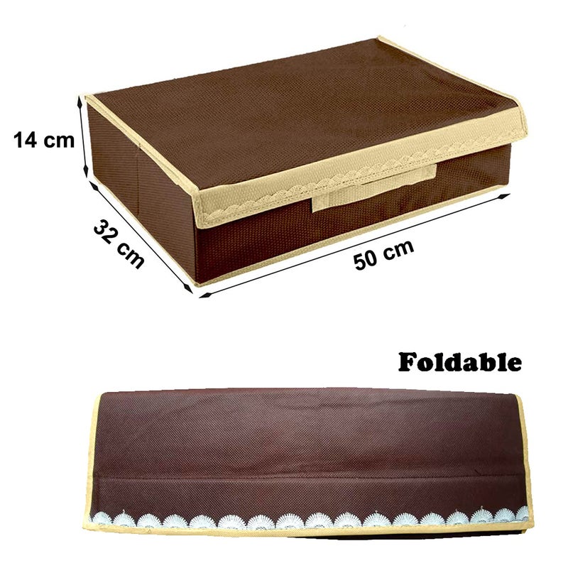 Kuber Industries Kuber Industries Multipurposes Non Woven Drawer Organizer/Foldable Storage Box (Brown)  - Image 5
