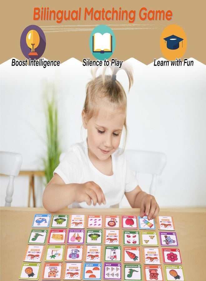 EDUMAETRIX 72 (36 Pairs) Spanish English Bilingual Alphabet Numbers Memory Matching Game Language Learning Games for ESL and Language Immersion for Teens. - Image 4