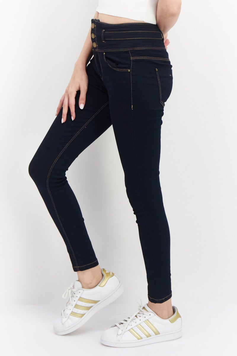 VERO MODA Women Slim Fit Textured Stretchable Jeans,Blue - Image 2