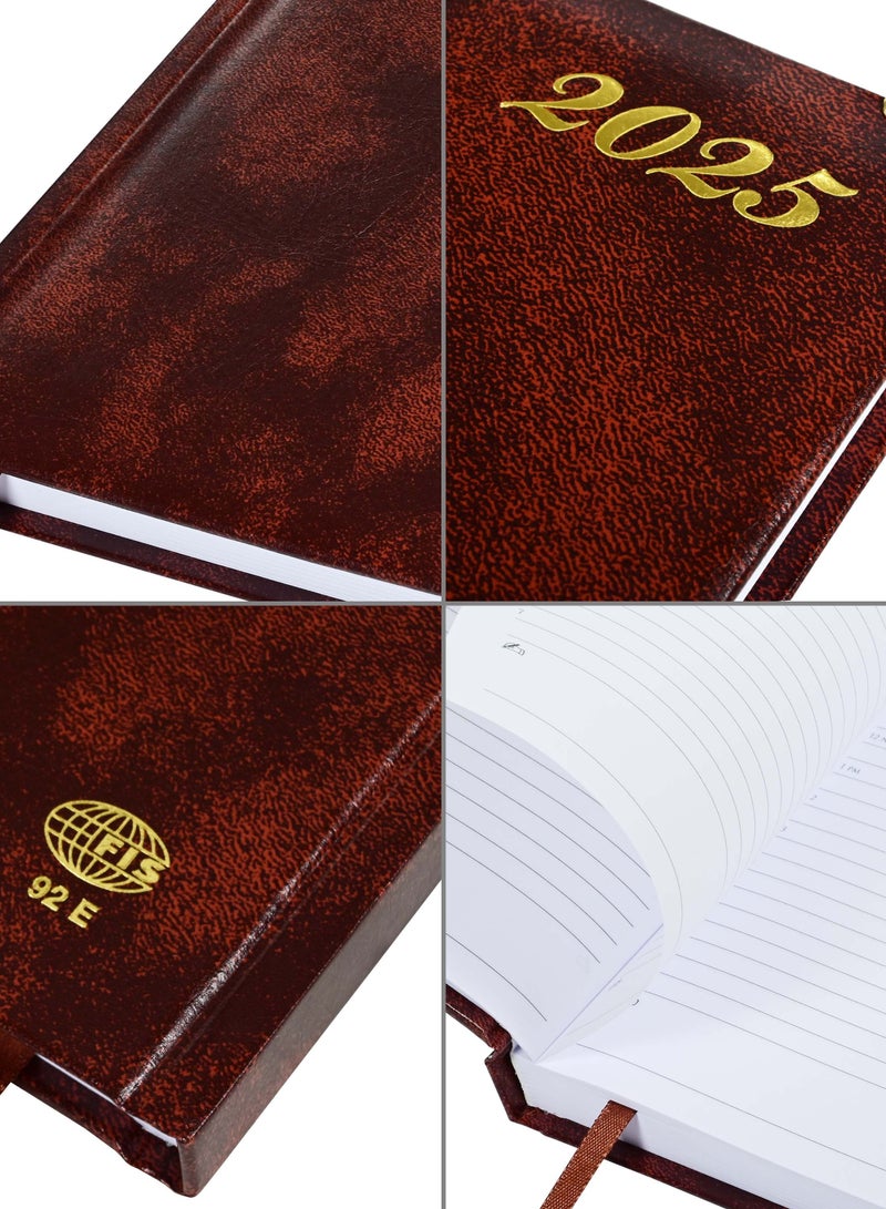 FIS Diary 2025 English (Saturday & Sunday Combined) A5, Brown - FSDI92E25BR - Image 4