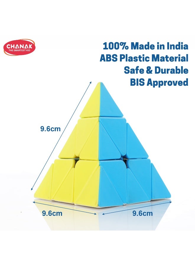 Chanak مكعب هرمي سريع، مكعب هرمي بدون ملصقات، مكعب هرمي مثلث للأطفال - Image 5
