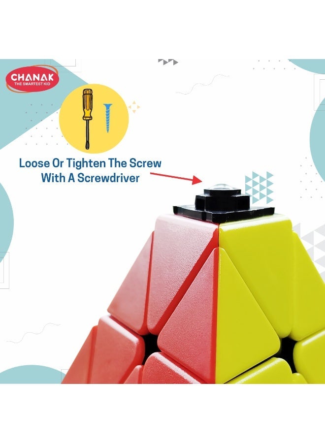 Chanak Speed Pyramid Cube, Stickerless Pyramid Cube, Triangle Pyraminx Cube for Kids - Image 5