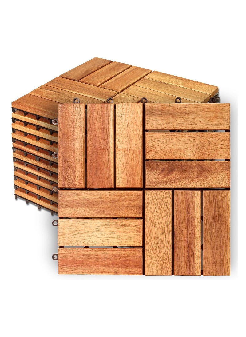DubaiGallery Interlocking Deck Tiles 5 Pack - Snap Together Wood Flooring  - Image 2