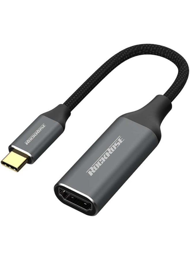 ROCKROSE RRHB101H INFINITY H USB-C To HDMI Adapter - Grey - Image 1