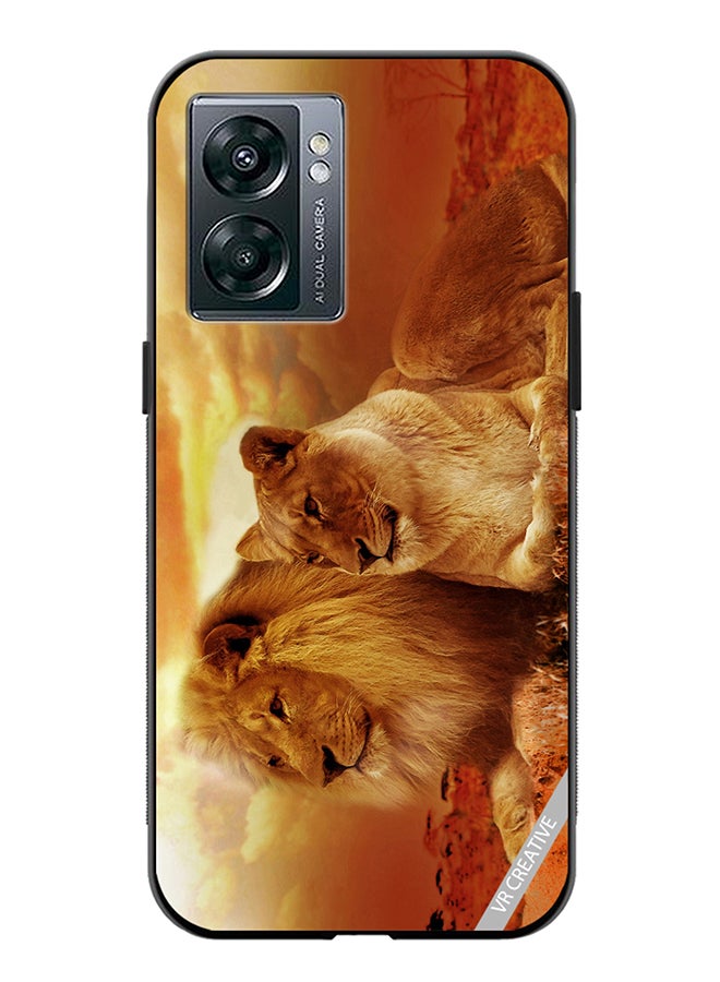 VR CREATIVE Protective Case Cover For Oppo A57 5G King Queen Of Jungle Design Multicolour - Image 1
