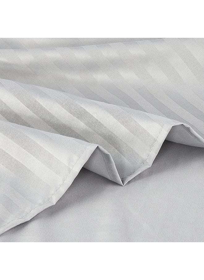 Hotel Collection HOTEL COLLECTION Stripe LIGHT GREY Double Fitted Sheet 150x200 cm with 2 Pillow Cases  - Image 4