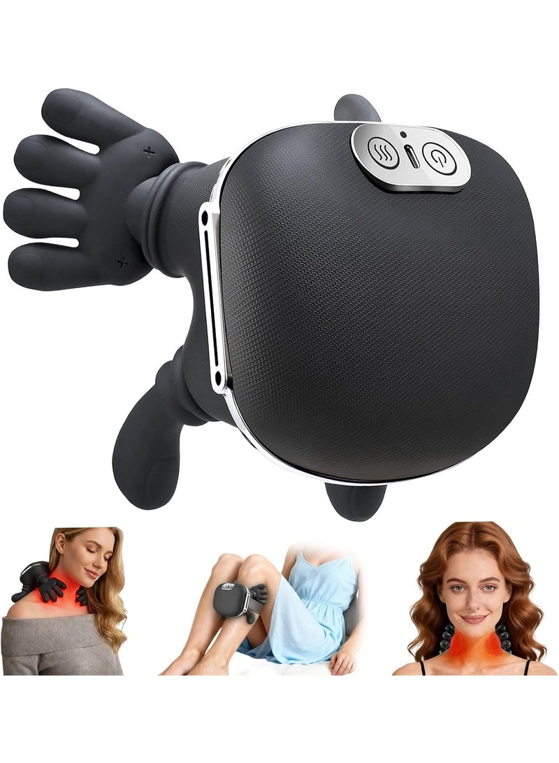 JIHAM Electric Neck and Shoulder Massager With Heat Function Deep Kneading Massage Hands Free Design Rechargeable Portable Massager For Office Workers Drivers Home Use Stress And Pain Relief - Image 3