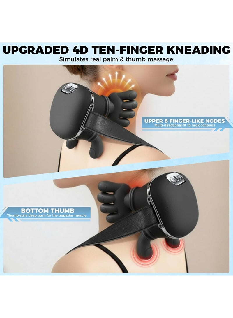 JIHAM Electric Neck and Shoulder Massager With Heat Function Deep Kneading Massage Hands Free Design Rechargeable Portable Massager For Office Workers Drivers Home Use Stress And Pain Relief - Image 5