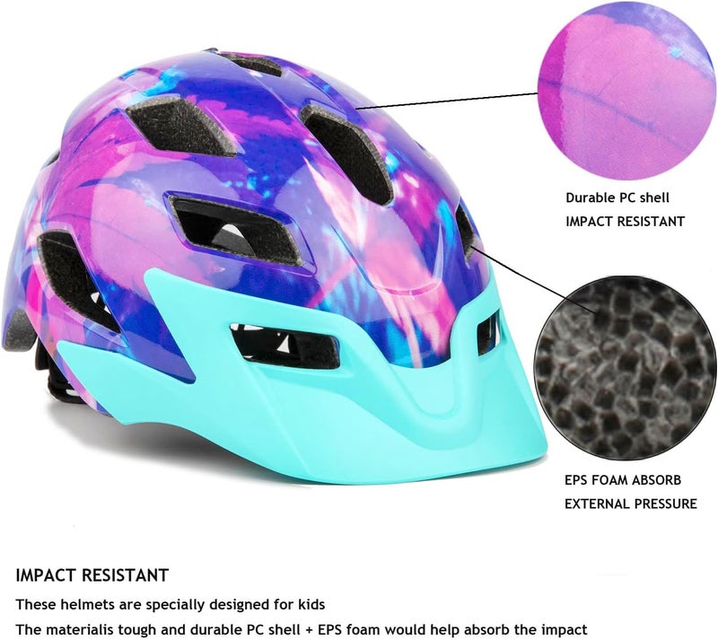 EXCLUSKY Kids Helmet, Kids Bike Helmet Child Boys Girls Bike Helmet Age 5-13 Adjustable Bicycle Scooter Skating Cycle Helmet 50-57cm - Image 3