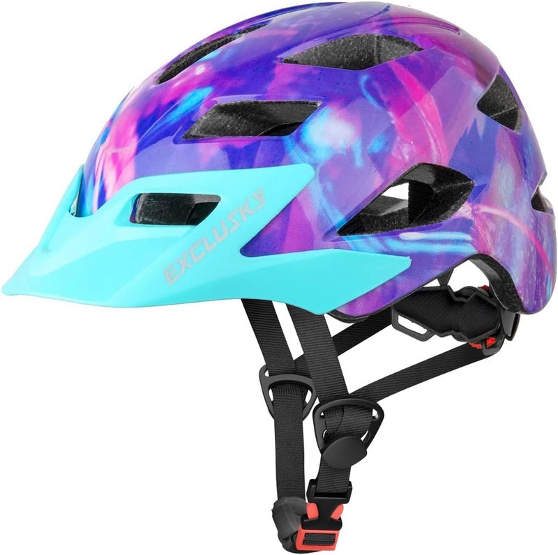 EXCLUSKY Kids Helmet, Kids Bike Helmet Child Boys Girls Bike Helmet Age 5-13 Adjustable Bicycle Scooter Skating Cycle Helmet 50-57cm - Image 1