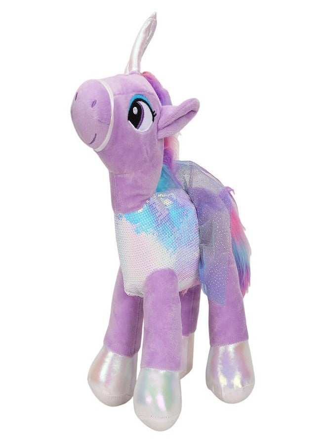 STRIDERS لعبة يونيكورن قطيفة ناعمة للأطفال من ستريدرز - لون لافندر | حيوان محشو لطيف للأطفال | يونيكورن سحري قابل للعناق للبنات والأولاد | لعبة قطيفة ناعمة للعب - Image 1