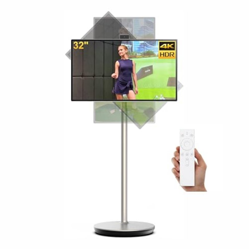 32 Inch UHD 4K Pixel Portable Smart TV with Camera and MIC, 32A4-Go Pro, Mobile Touch Screen Monitor, Stereo Speaker, Rotation Free, APPs, Remote Control, and Full Movement - Image 2
