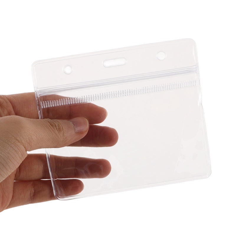 40 Pcs PVC Soft Waterproof Badge Holder 100x85mm ID Card Sleeve - Image 4