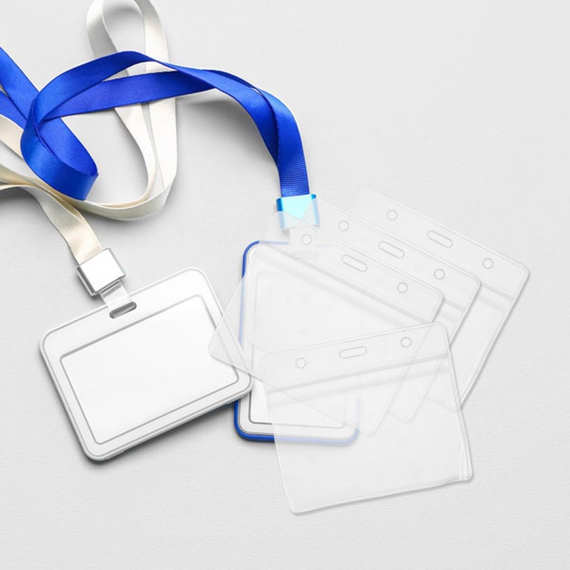 40 Pcs PVC Soft Waterproof Badge Holder 100x85mm ID Card Sleeve - Image 5