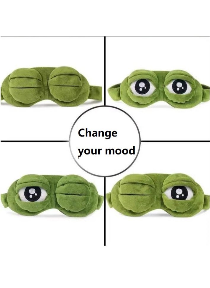 Generic Fashionable and humorous design adds some fun to the journey. Sad frog eye mask for sleeping, shading, male and female students, children, cute sleeping eye protection, funny eye mask, unisex, sad frog eye mask, lonely frog sleeping eye mask  - Image 1