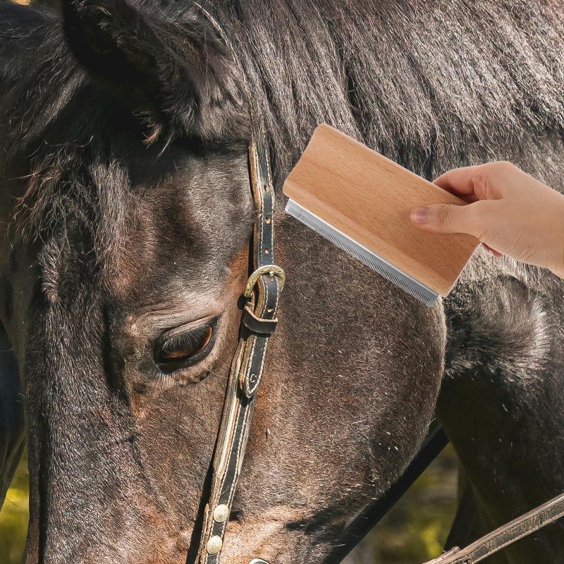 Large Pet Grooming Brush With Wooden Handle Dog Deshedding Comb For Home And Stable - Image 5