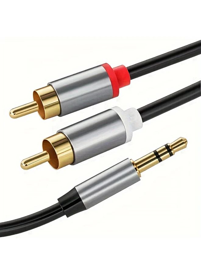 3 5mm Male to 2 RCA Audio Video Cable 1pc Durable Plastic Aux Extension Cord - Image 1