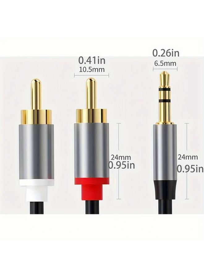 3 5mm Male to 2 RCA Audio Video Cable 1pc Durable Plastic Aux Extension Cord - Image 2