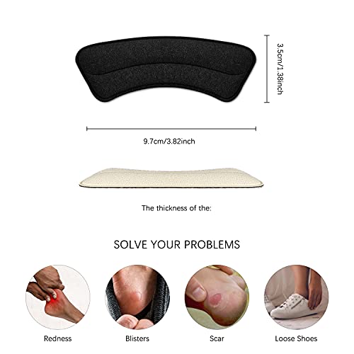 BIGIICO Heel Grips Liner Cushions Heel Pads Insert Prevent Too Big Slipping Blisters Filler for Loose Shoe Fit Black - Image 5