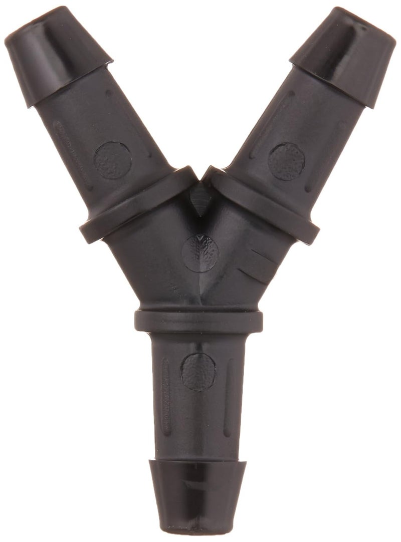 Eldon James Y0-3BN Black Nylon Equal Barbed Y-Connector, 3/16" Hose Barb (Pack of 10) - Image 2
