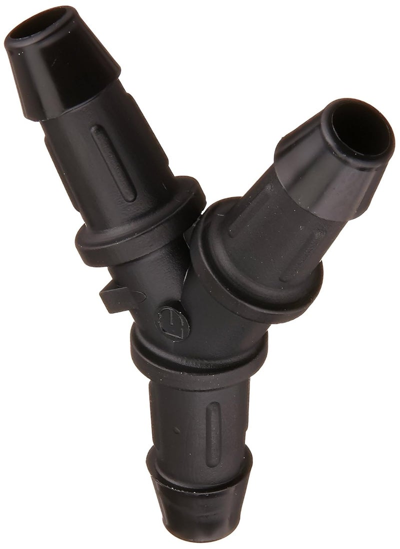 Eldon James Y0-3BN Black Nylon Equal Barbed Y-Connector, 3/16" Hose Barb (Pack of 10) - Image 1
