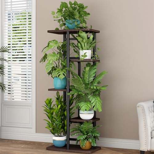 LINZINAR Plant Stand 5 Tier 6 Potted Indoor Plant Shelf Multiple Stands for Garden Corner Balcony Living Room - Image 3