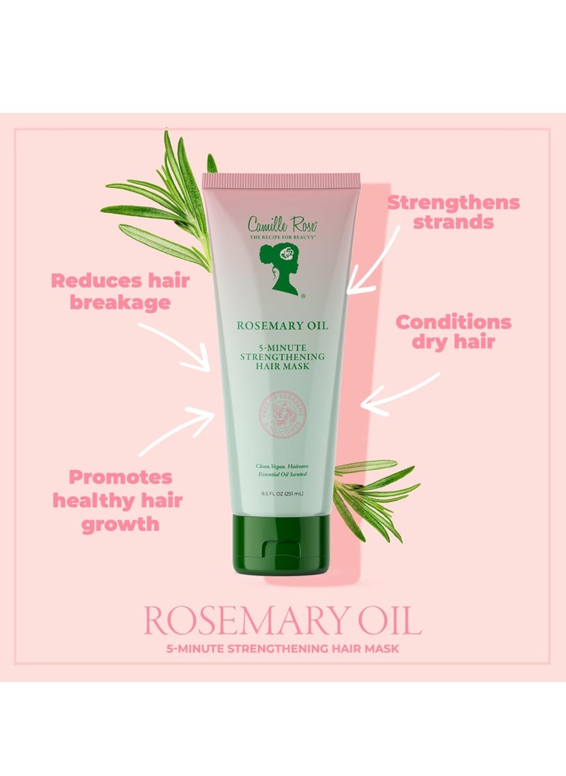 Camille Rose Camille Rose | Rosemary Oil 5 Minute Deep Strengthening Mask | Castor Oil, Peppermint & Rosemary Essential Oils to Encourage Hair Growth & Strengthen | Natural Deep Conditioner | 8.5 fl oz  - Image 3