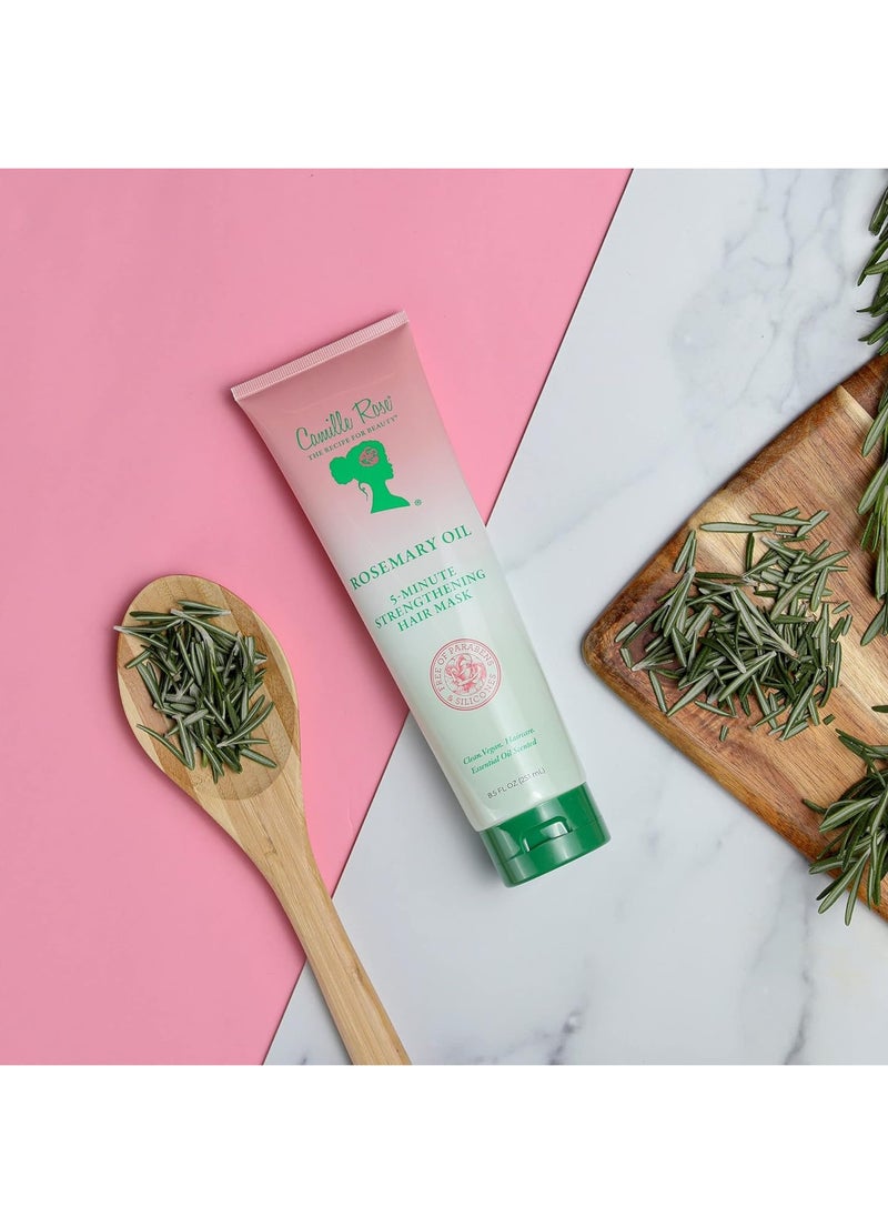 Camille Rose Camille Rose | Rosemary Oil 5 Minute Deep Strengthening Mask | Castor Oil, Peppermint & Rosemary Essential Oils to Encourage Hair Growth & Strengthen | Natural Deep Conditioner | 8.5 fl oz  - Image 4