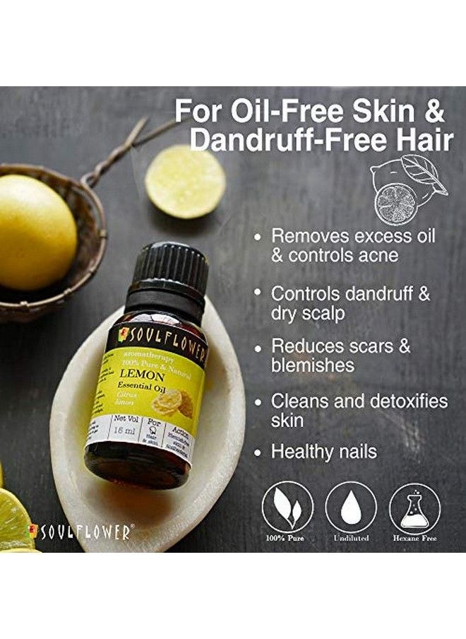 Soulflower - Essential Oil Lavender & Lemon For Moisturizing Skin Acne Healthy Hair Aromatherapy 100% Pure Natural & Undiluted Essential Oil Pack Of 2 - Image 1