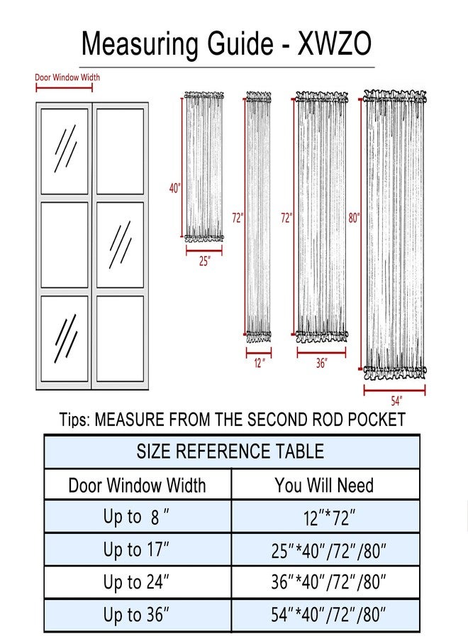 XWZO Door Curtains for Door Window, Thermal and Room Darkening Curtains for French Door, Rod Pocket Blackout Curtains for Kitchen, 25 x 40 inches long, Grey, 1 Panel - Image 2