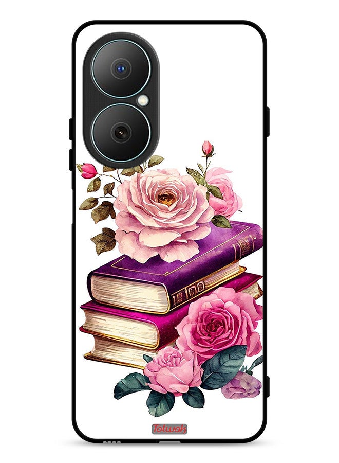 Tolwak Huawei Nova Y73 Protective Case Cover Roses And Books