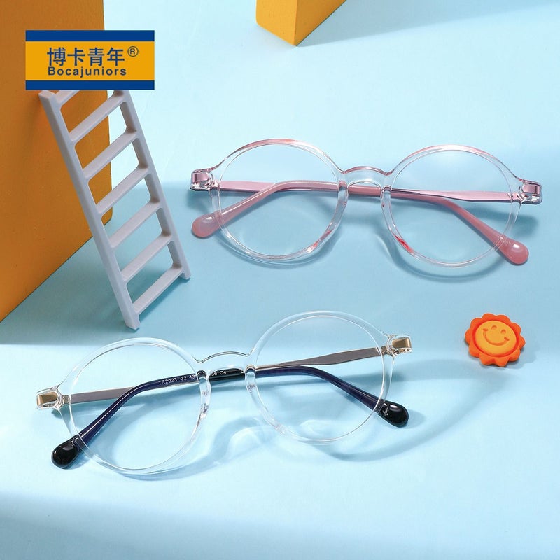 New wholesale children's anti-blue light glasses square flat lens children can be equipped with myopia frame JH2023-32 - Image 3