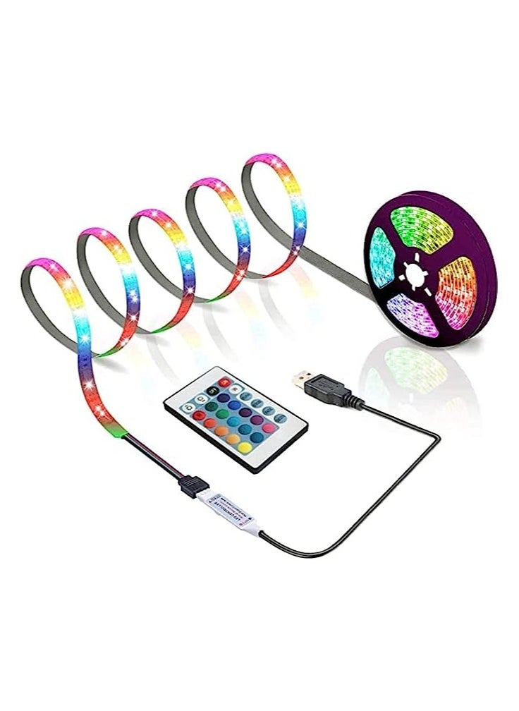 MIRFA 5M USB Powered TV LED Strip Lights Flexible RGB Color Changing LED Lights with Remote Control for Home Decoration, Kitchen, PC, TV, Bedroom, Cabinet  - Image 2