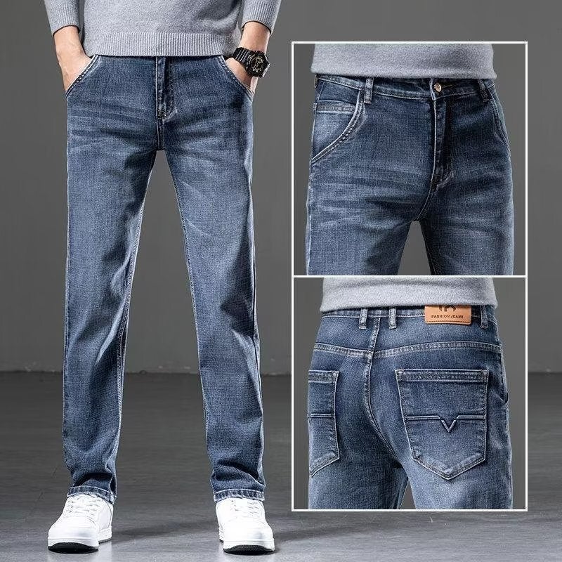 Unisex Classic Denim Jeans Loose Fit Daily Outdoor Wear - Image 2
