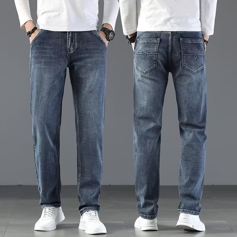 Unisex Classic Denim Jeans Loose Fit Daily Outdoor Wear - Image 3