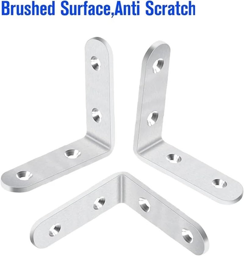 Heavy Duty L Shaped Corner Brackets 50 Pack with Screws for Wooden Furniture - Image 4