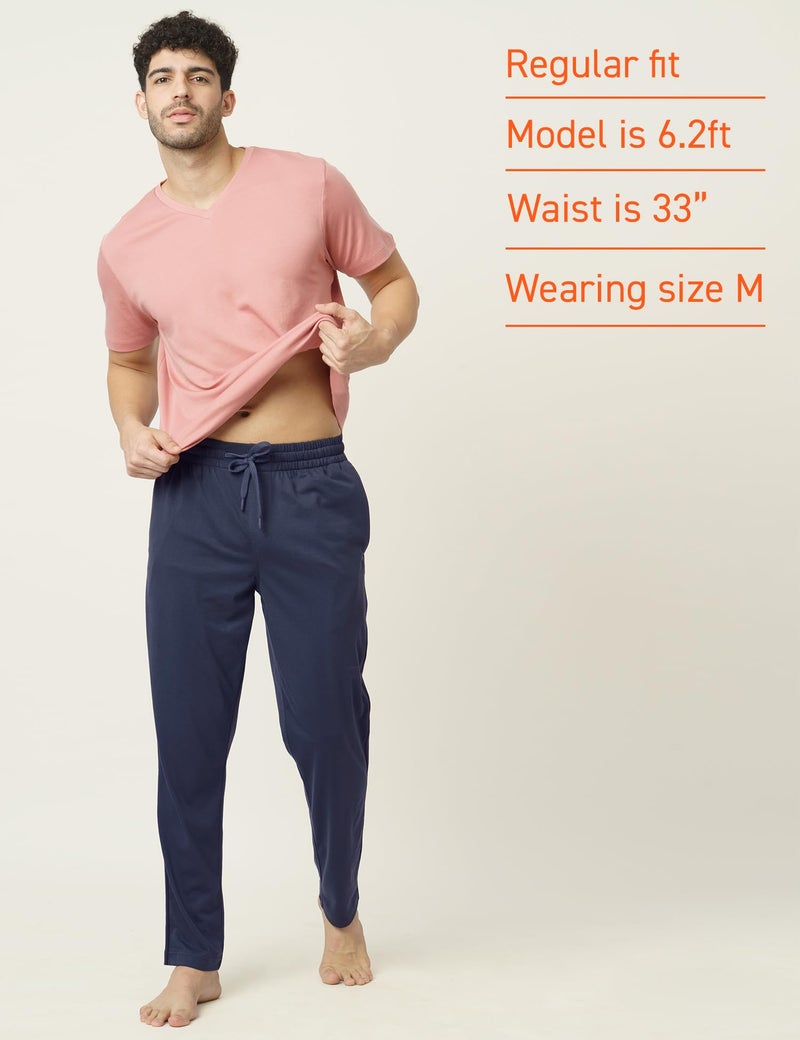 DAMENSCH Mens Regular Fit Statement Jersey Track Pants| Soft Prima Jersey Track Pant for Men-Pack of 1-Mirage Blue-S - Image 3